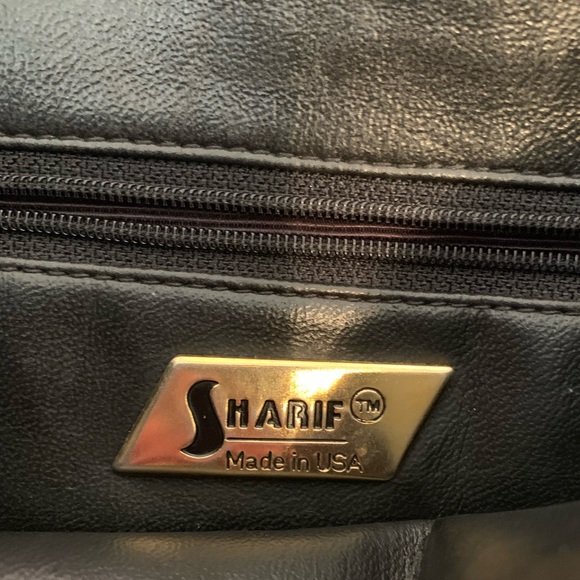 Sharif Vintage Leather Croc Patchwork Embossed 80s crossbody Bag - Picture 9 of 10